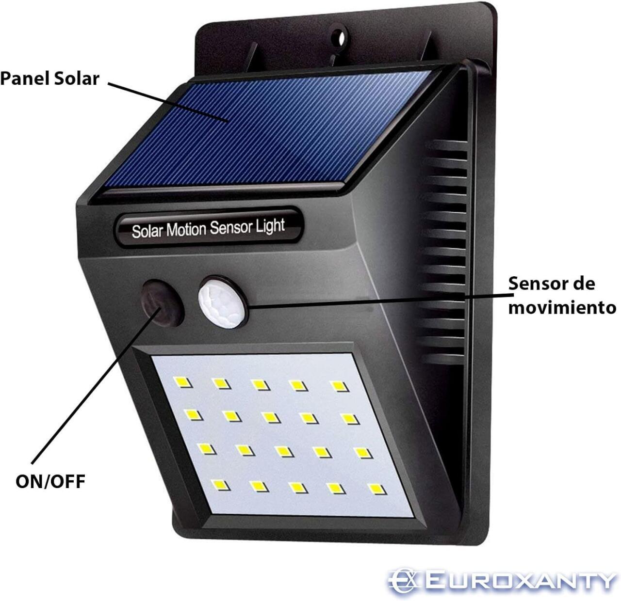 PACK DE 3 FOCOS SOLARES SENSOR LED-30